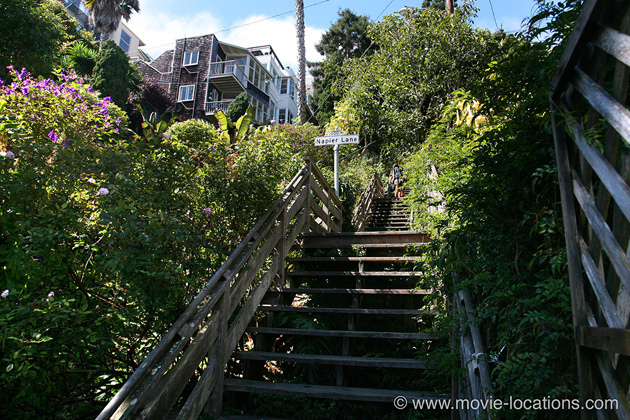 Invasion Of The Body Snatchers filming location: Napier Lane, Filbert Street Steps, North Beach, San Francisco