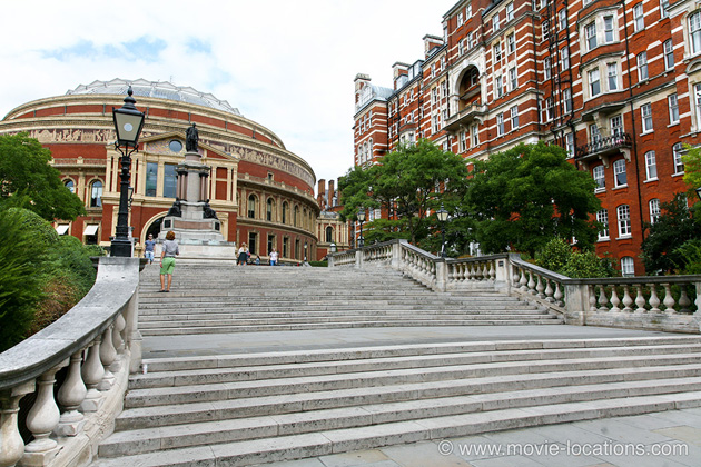 The Ipcress File location: Royal Albert Hall steps, Prince Consort Road, South Kensington