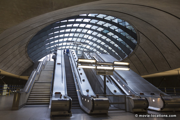Men In Black International film location: Canary Wharf Station, Jubilee Line, Docklands, London