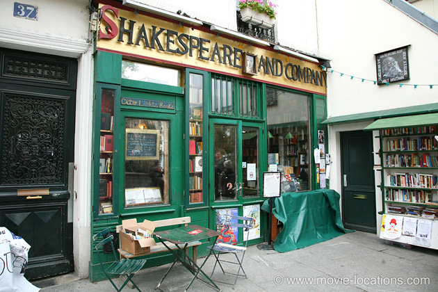 Midnight In Paris location: Shakespeare and Company, rue de la Bucherie, Paris