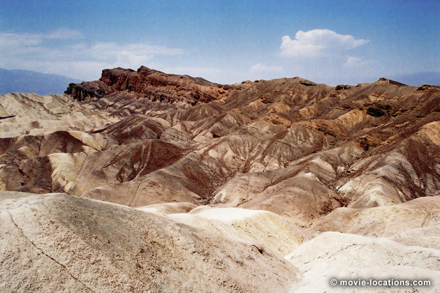 Zabriskie Point film location: Zabriskie Point, Death Valley, California